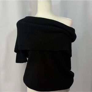 LOFT Black Off-Shoulder Sweater